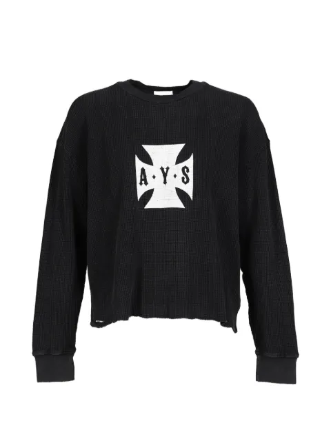 ASKYURSELF Destroyer Cross waffle-knit T-shirt