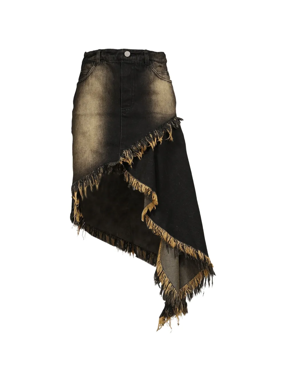 VIVAMUS asymmetric frayed mini skirt - Nero