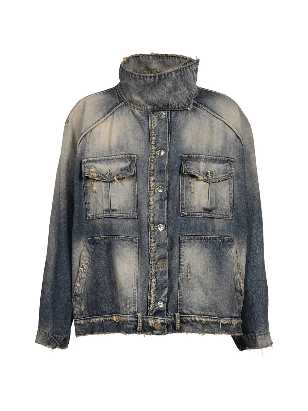 Domenico Orefice A4 distressed denim jacket - Blau