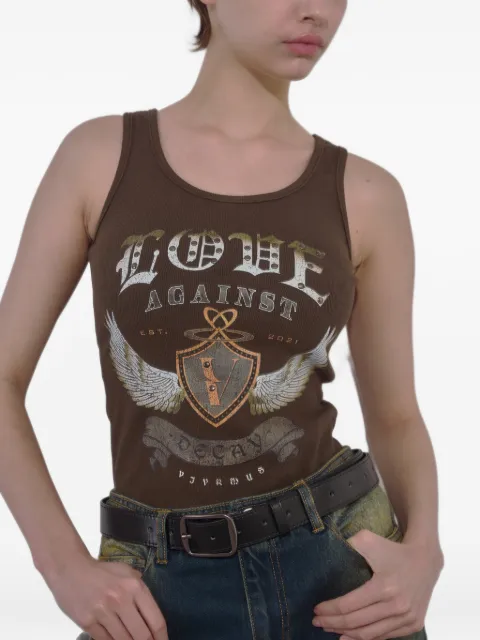 VIVAMUS graphic-print cropped tank top