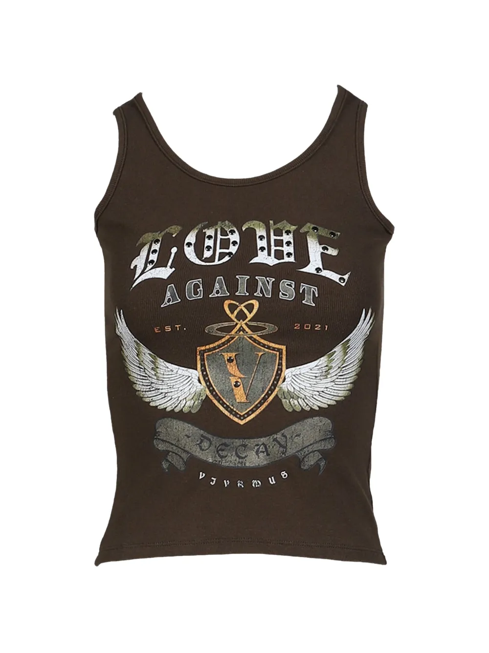 VIVAMUS graphic-print cropped tank top