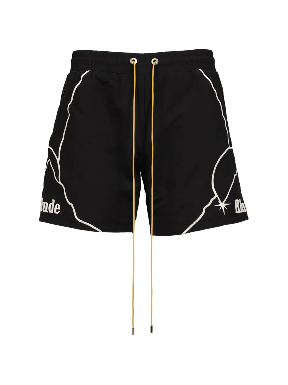 RHUDE Moonlight Pista embroidered shorts - Nero