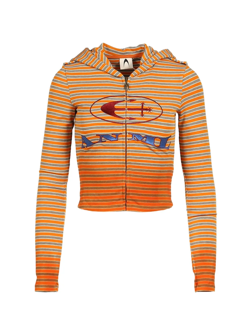 Anomalies Department gradient striped zip-up hoodie - Arancione