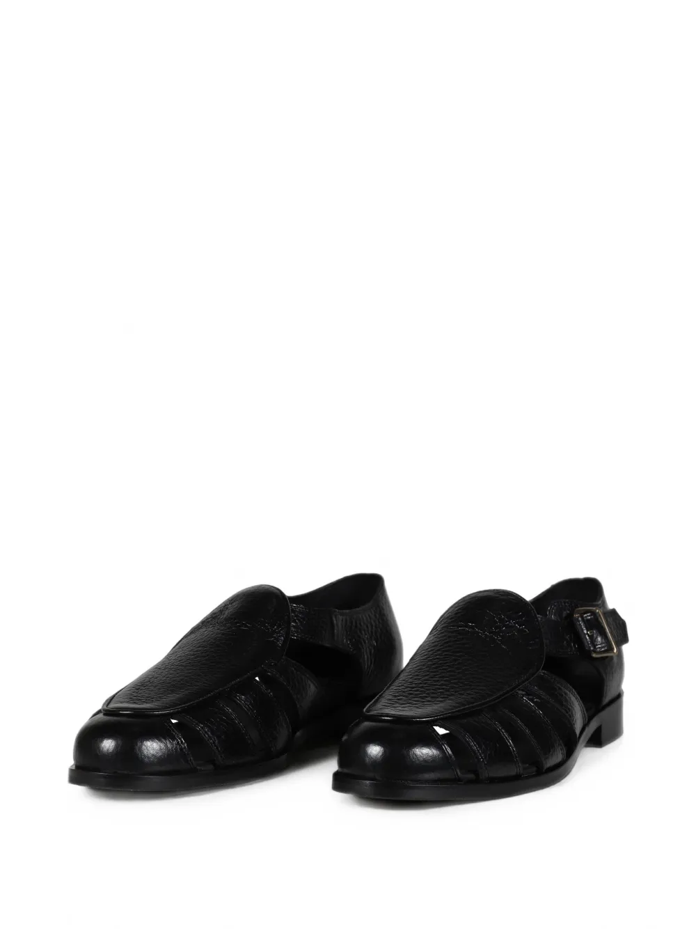 Jacques Solovière Paris Franck leather sandals Zwart
