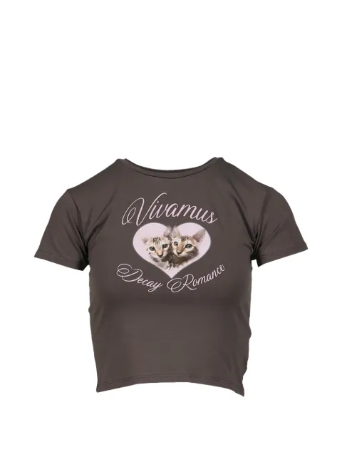 VIVAMUS camiseta corta con estampado gráfico de gatos