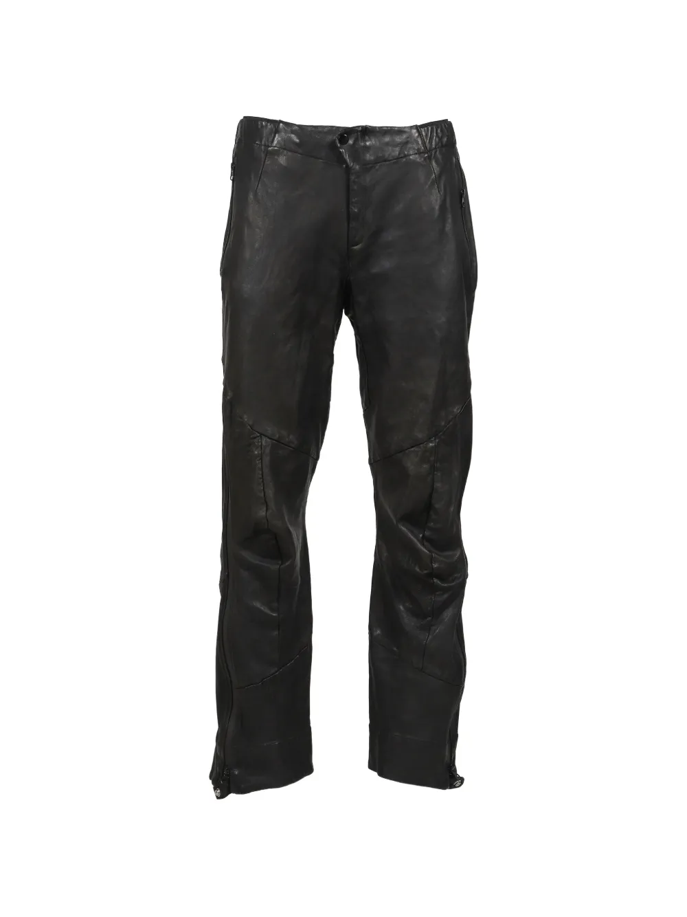 No Bishop No King Arc leather trousers - Schwarz