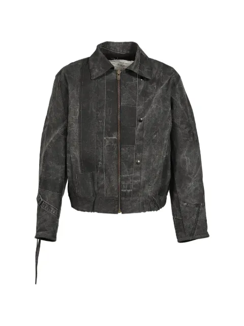 UNDER THE SIGN patchwork waxed-cotton bomber jacket