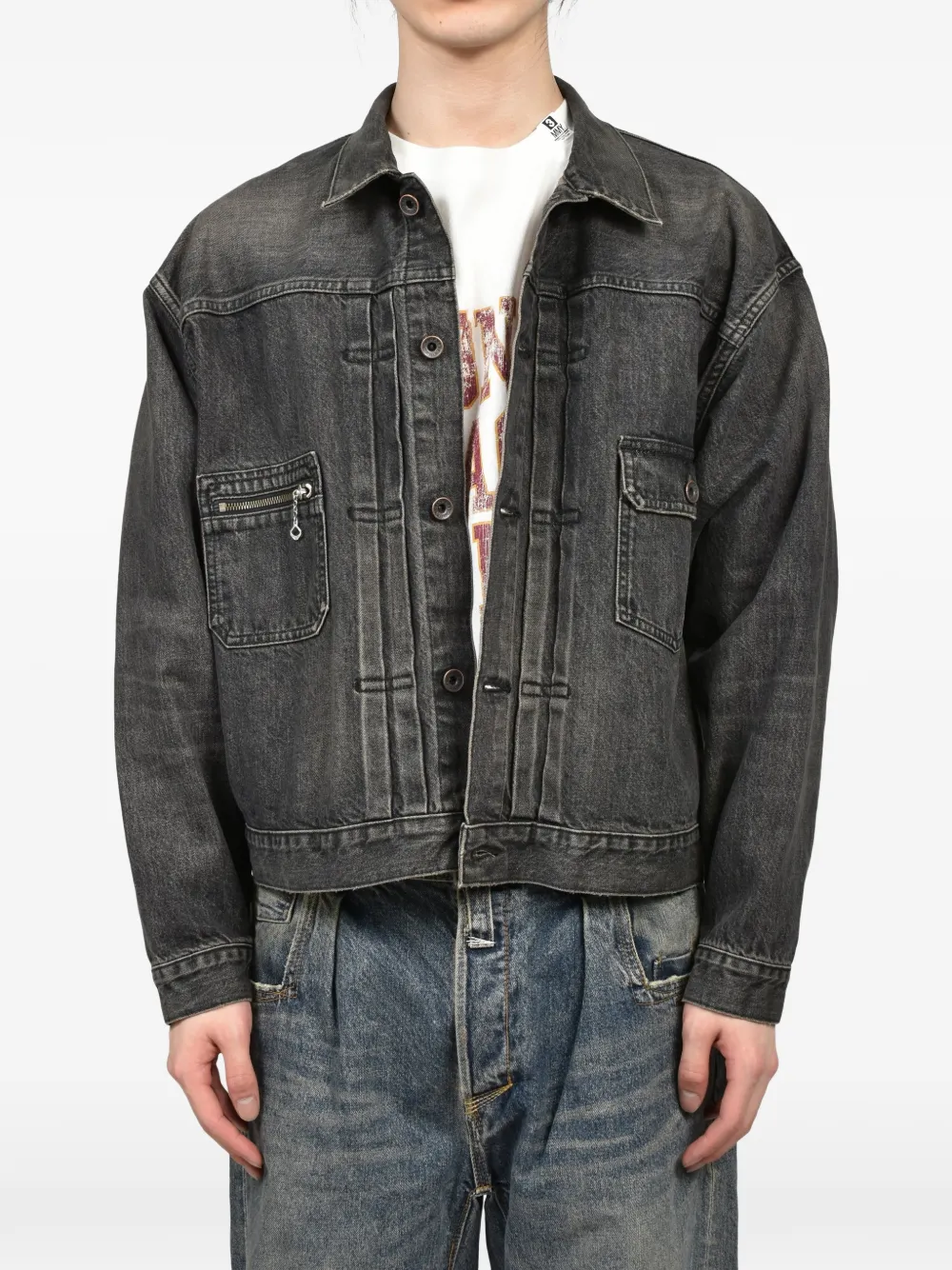 DAIRIKU Denim jack met vervaagd effect Zwart