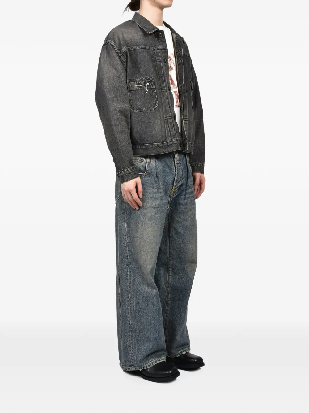 DAIRIKU Denim jack met vervaagd effect Zwart