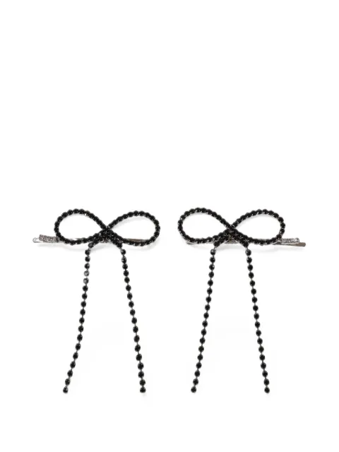 YELLOWSWALLOW bow stone-embellished hair clips