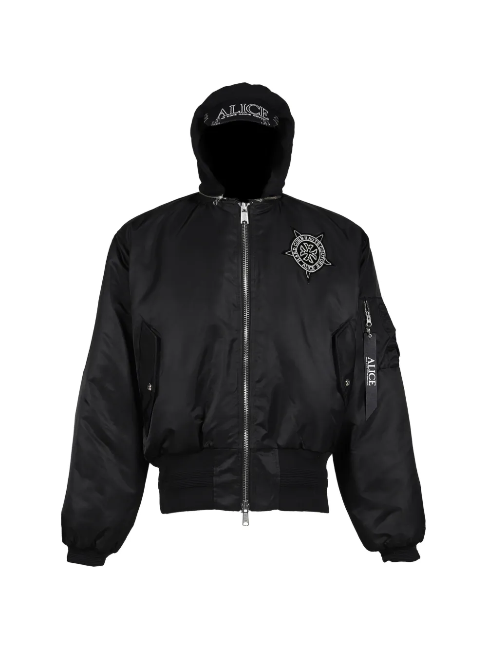 N.HOOLYWOOD hooded MA-1 bomber jacket - Schwarz