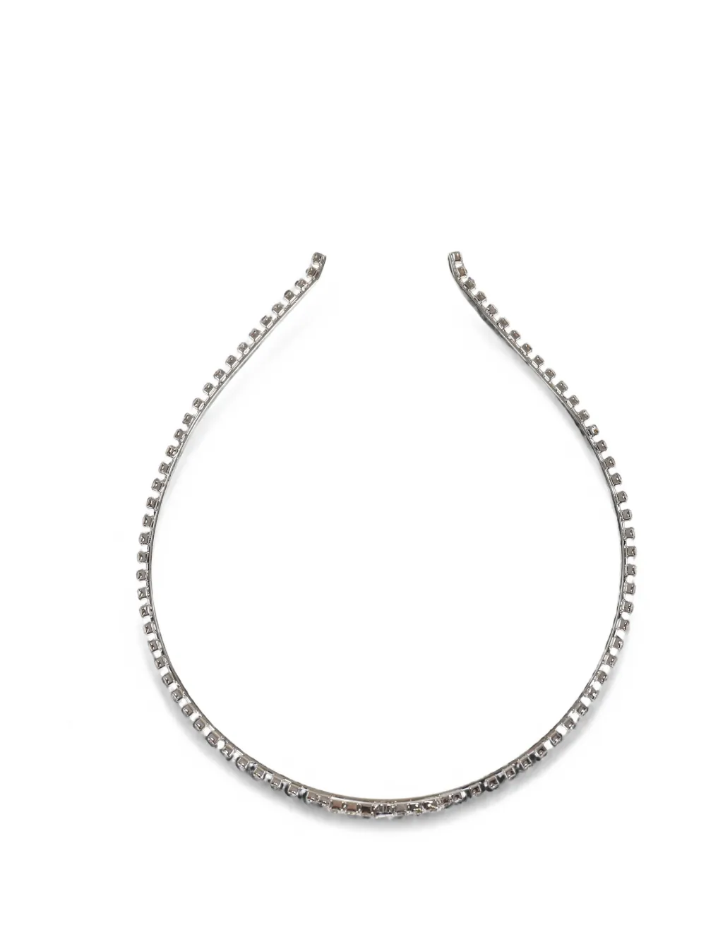 YELLOWSWALLOW crystal-embellished ribbon hairband - Argento