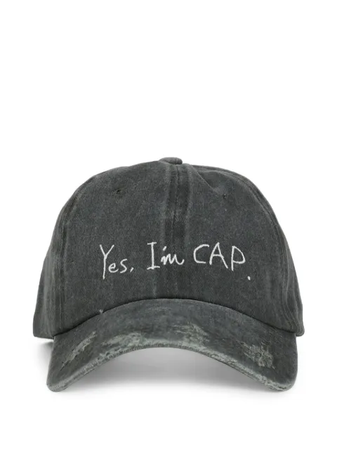 CAPTURE GALLERY distressed embroidered cap