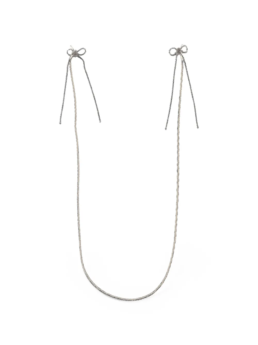 YELLOWSWALLOW crystal-embellished faux-pearl glasses chain - Argento