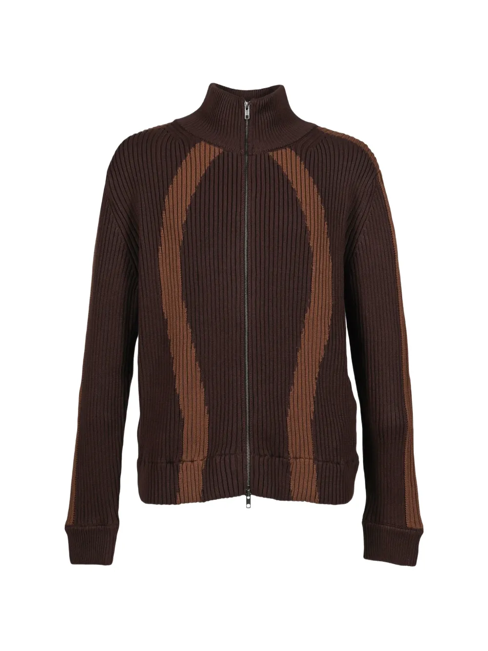 VIVAMUS ribbed-knit double-zip cardigan - Braun