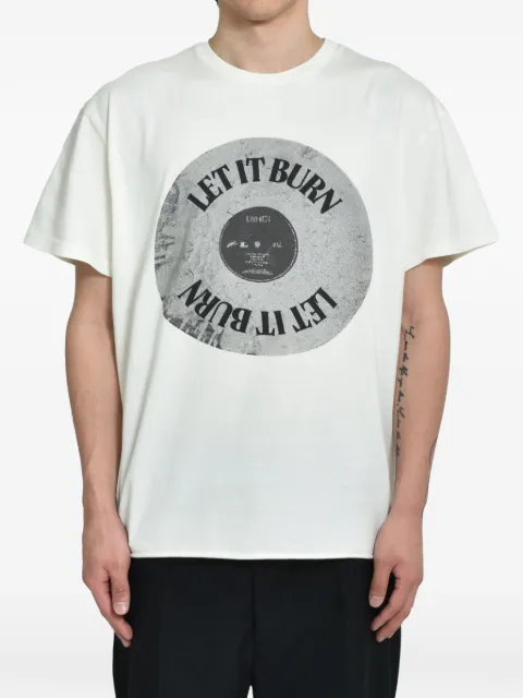 CEDARWOOD Burn graphic-print raw-cut T-shirt