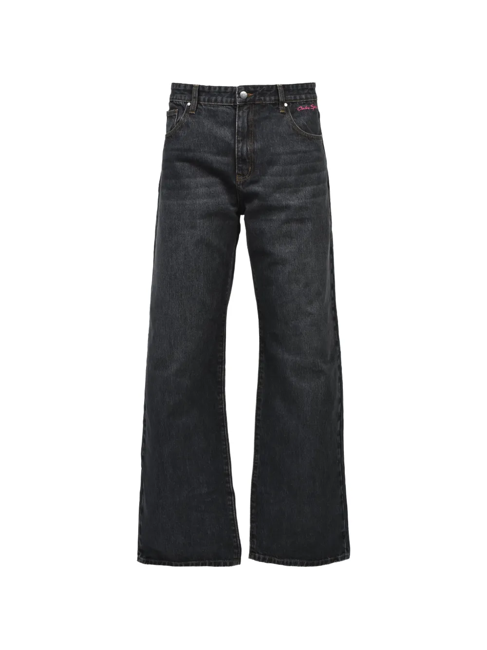 Color Space logo-print straight-leg jeans - Nero