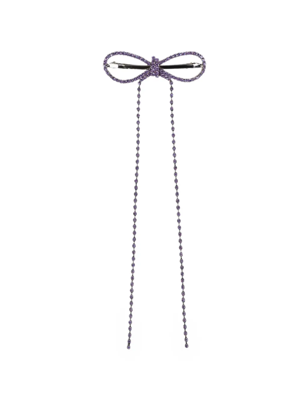 YELLOWSWALLOW crystal-embellished bow hair clip - Viola