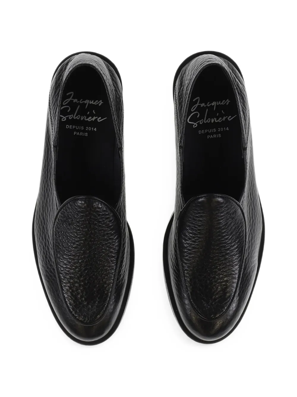 Jacques Solovière Paris Chris collapsible-heel leather loafers Zwart