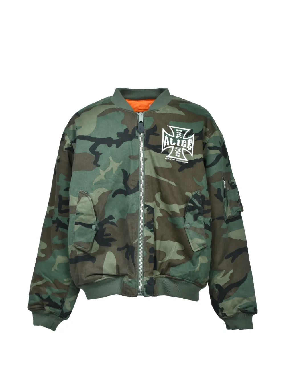 ALICE HOLLYWOOD × F.M.C.D camouflage-print logo-print bomber jacket - Grün