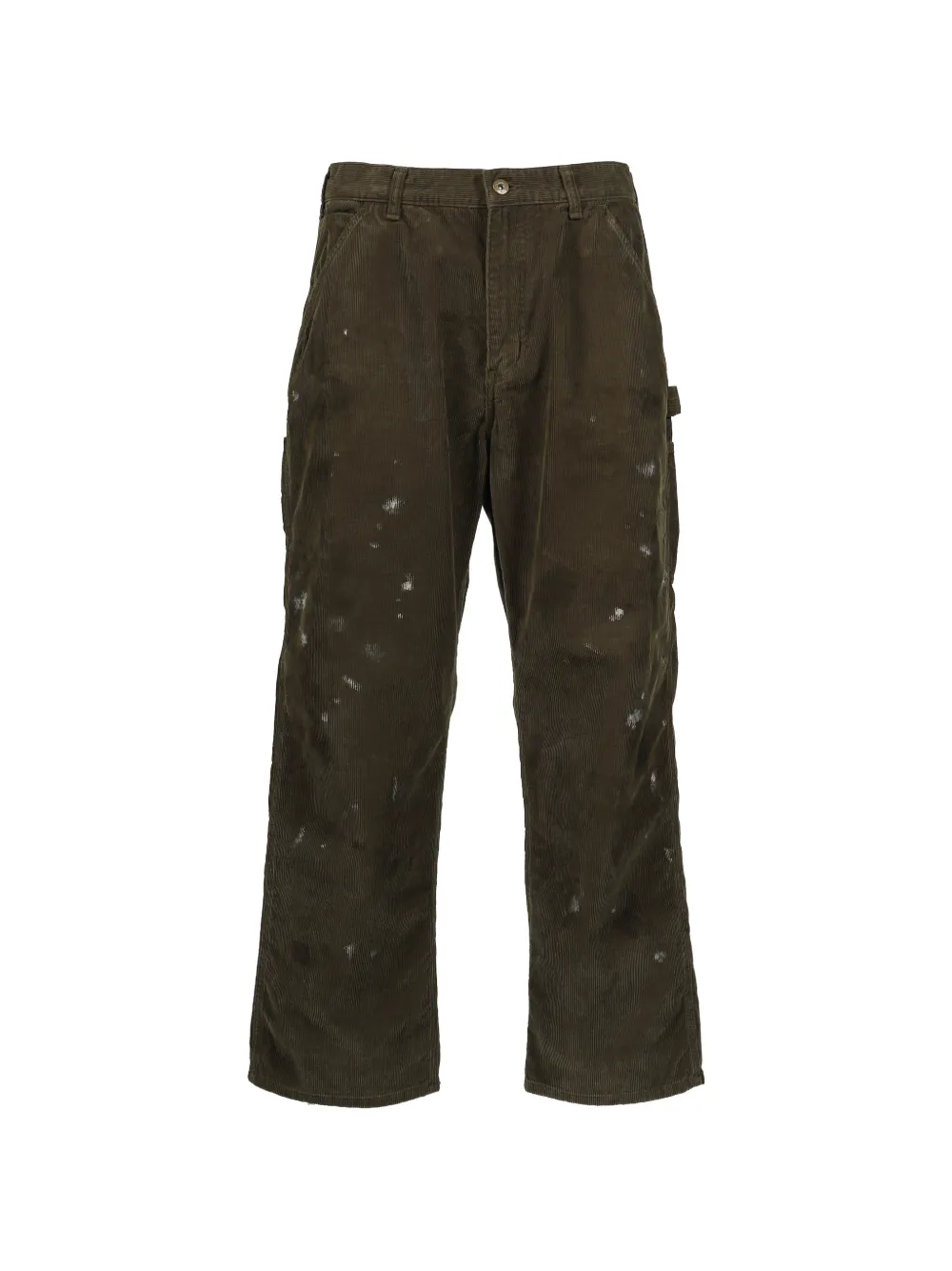 SWJP paint-splatter corduroy trousers - Grün