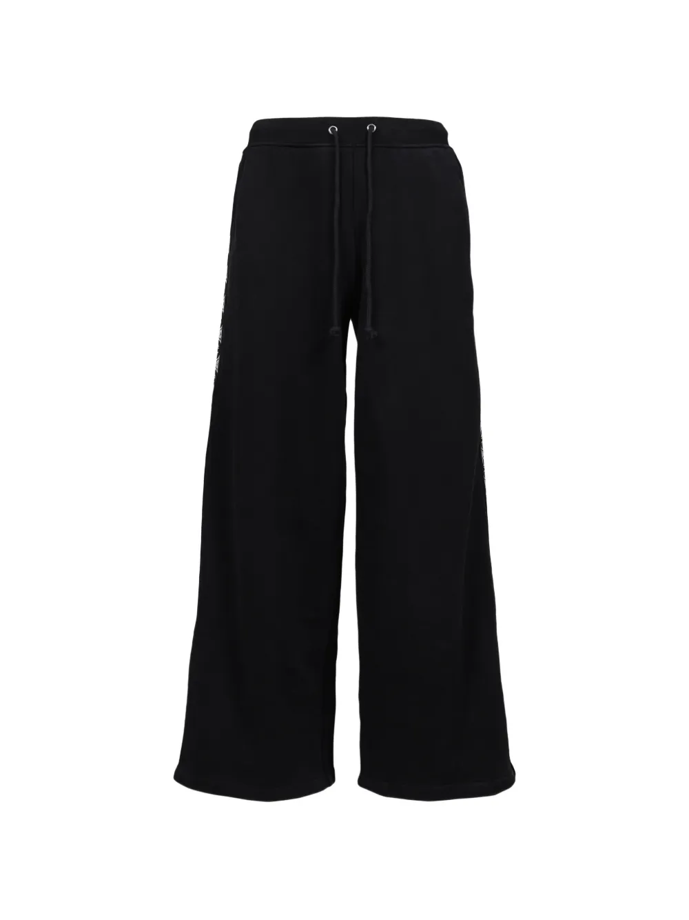 N.HOOLYWOOD logo-tape wide-leg track pants - Nero