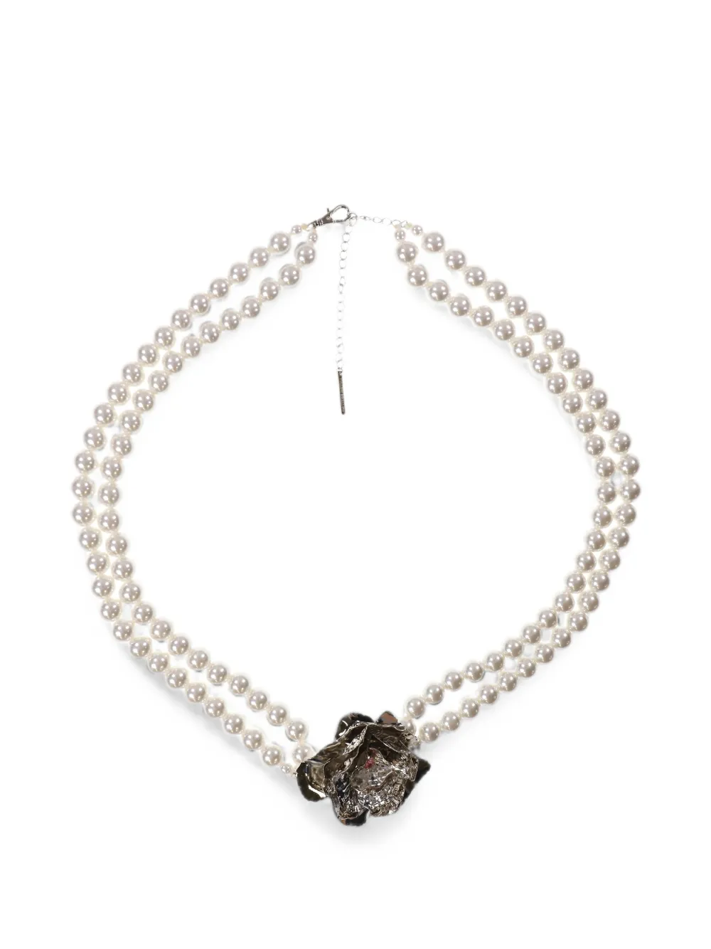 YELLOWSWALLOW rose-detail faux-pearl belt - Toni neutri