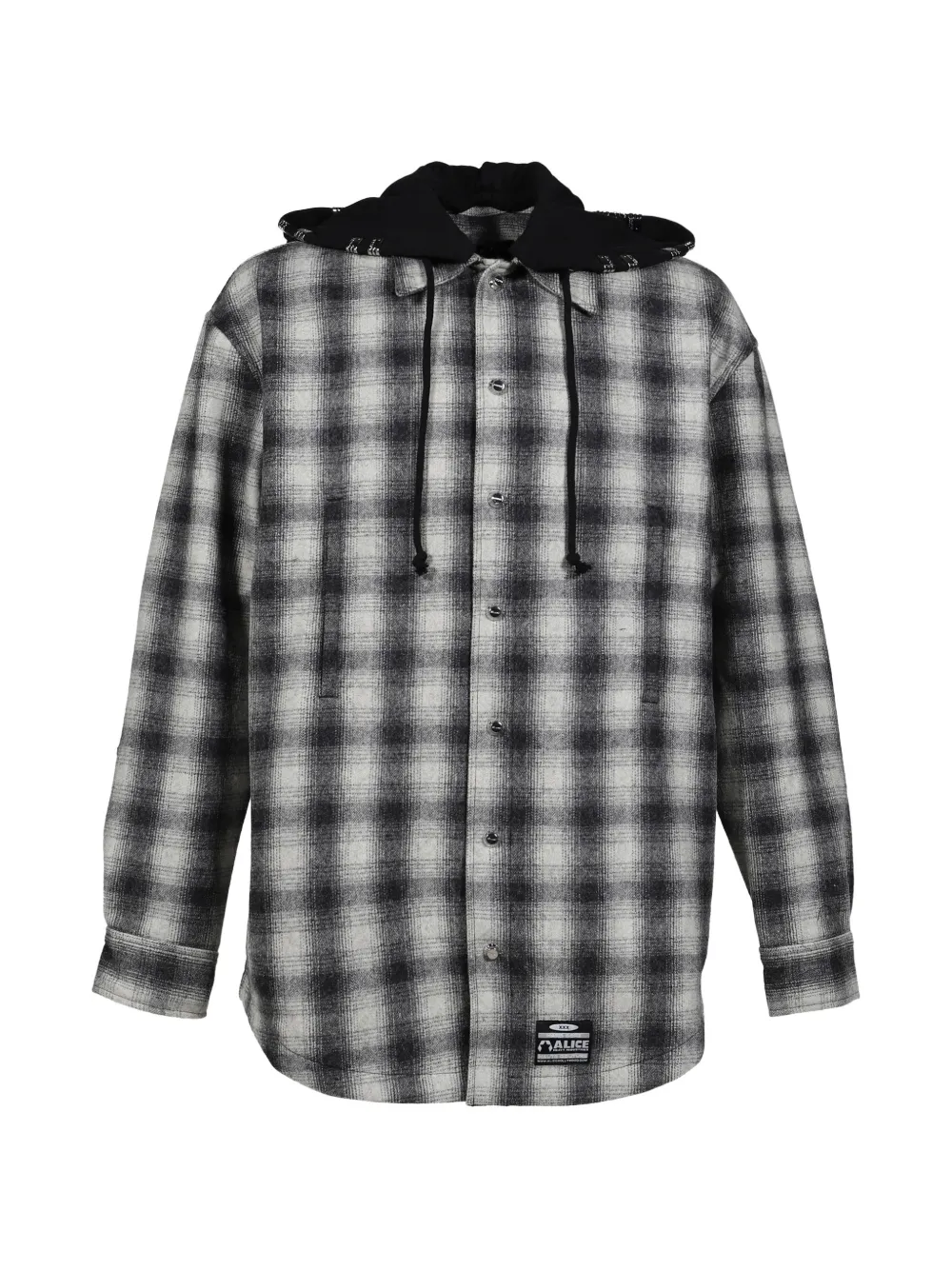 N.HOOLYWOOD check hooded shirt - Grigio