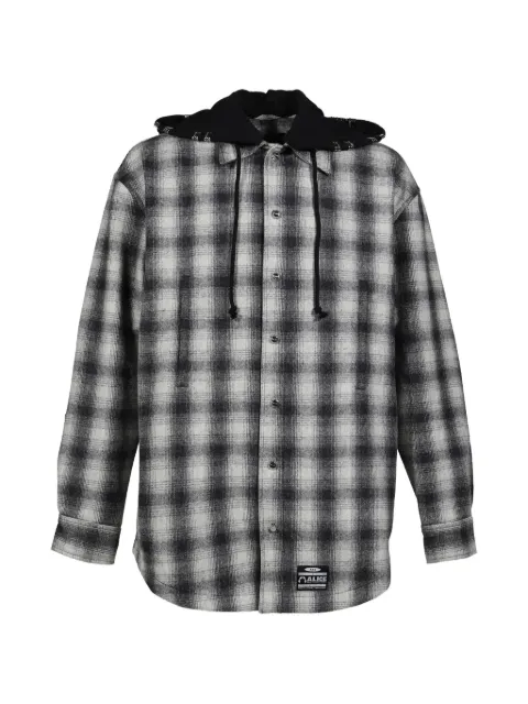 N.HOOLYWOOD check hooded shirt