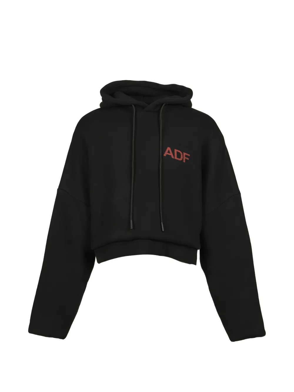 ARNODEFRANCE logo-print cropped hoodie - Nero