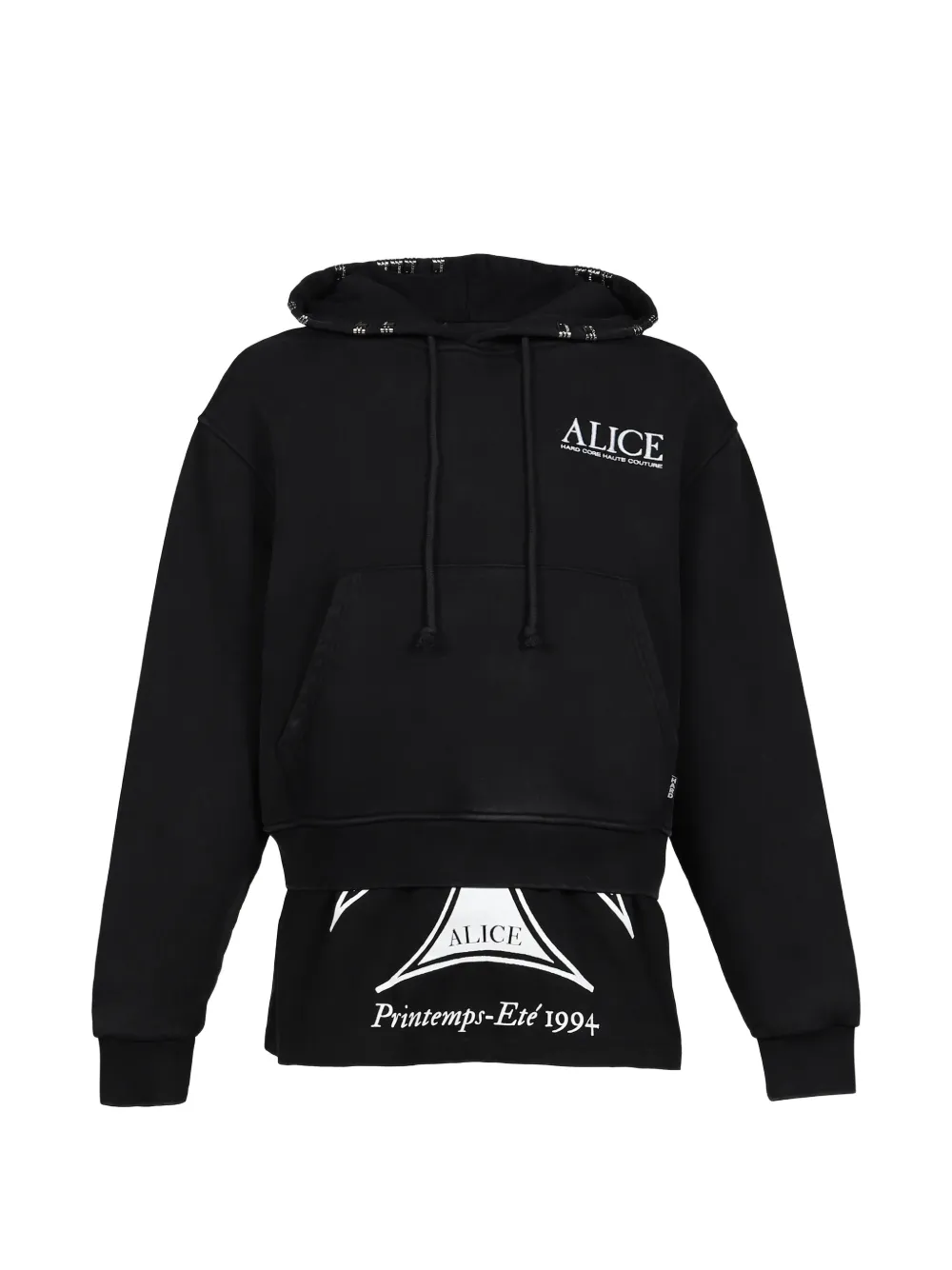 N.HOOLYWOOD layered logo-print hoodie - Schwarz