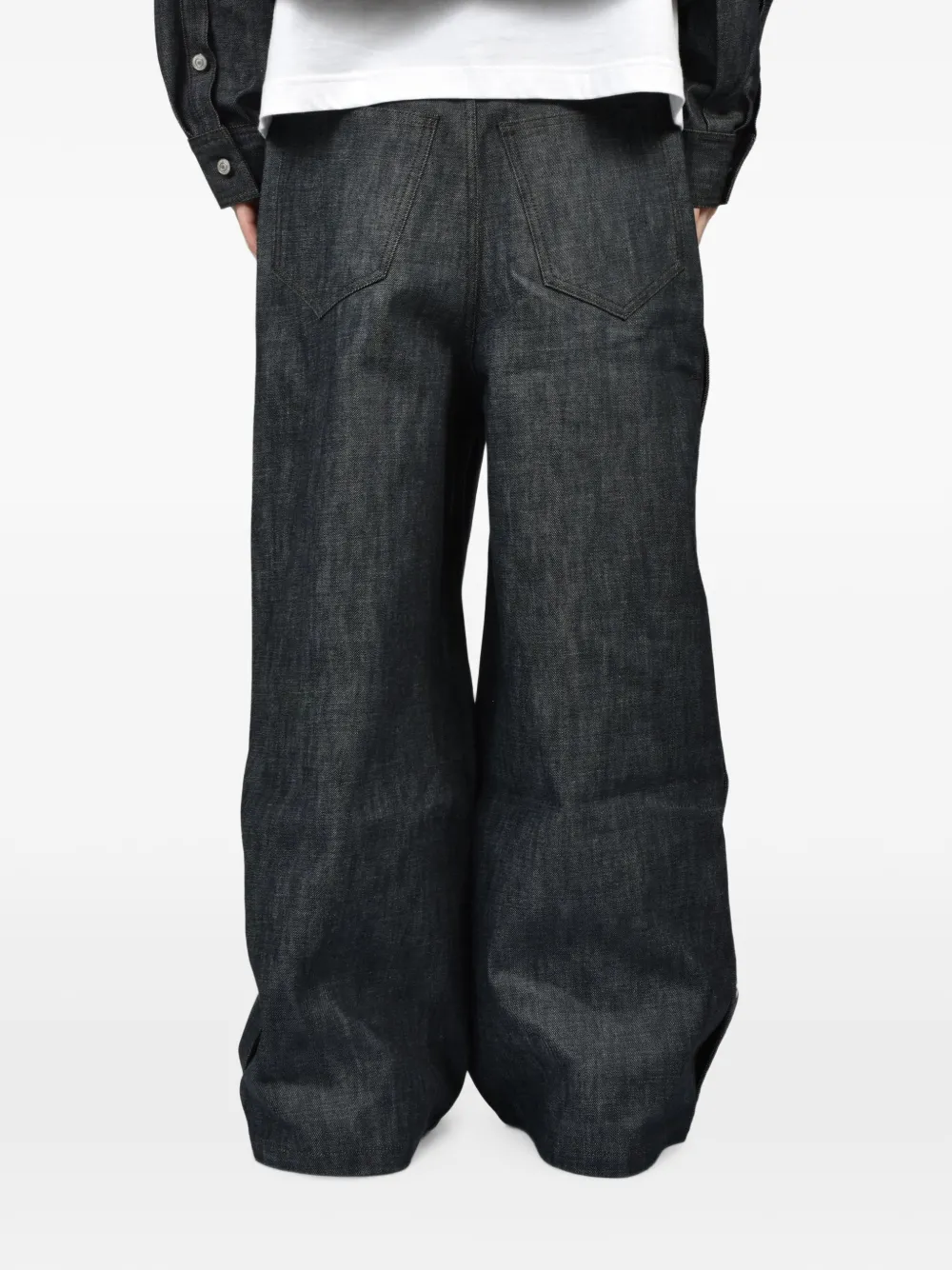 Rivet & Hide Super Baggy jeans met drukknoop aan de zijkant Blauw