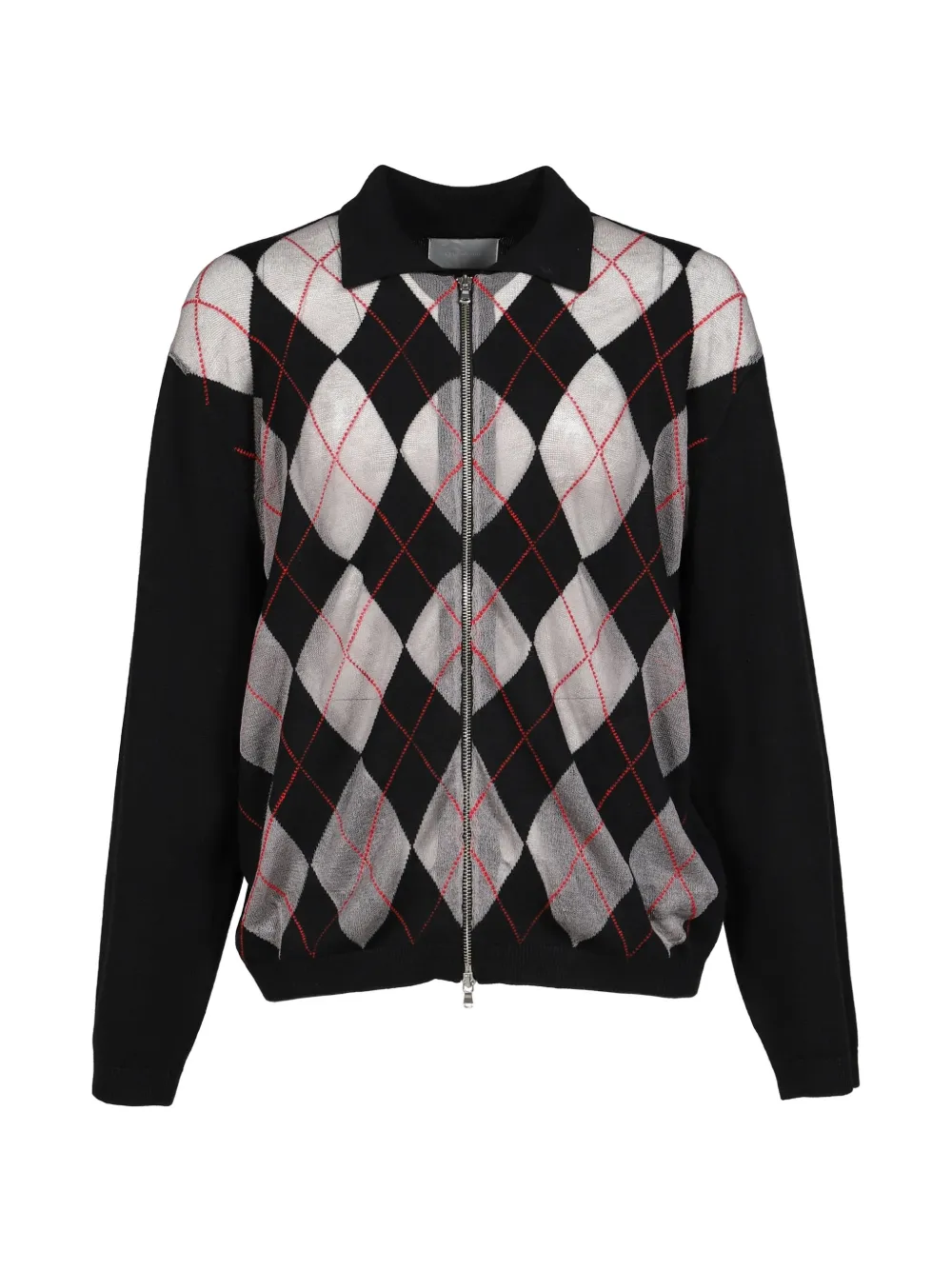 CEDARWOOD Cities argyle zip-up cardigan - Schwarz