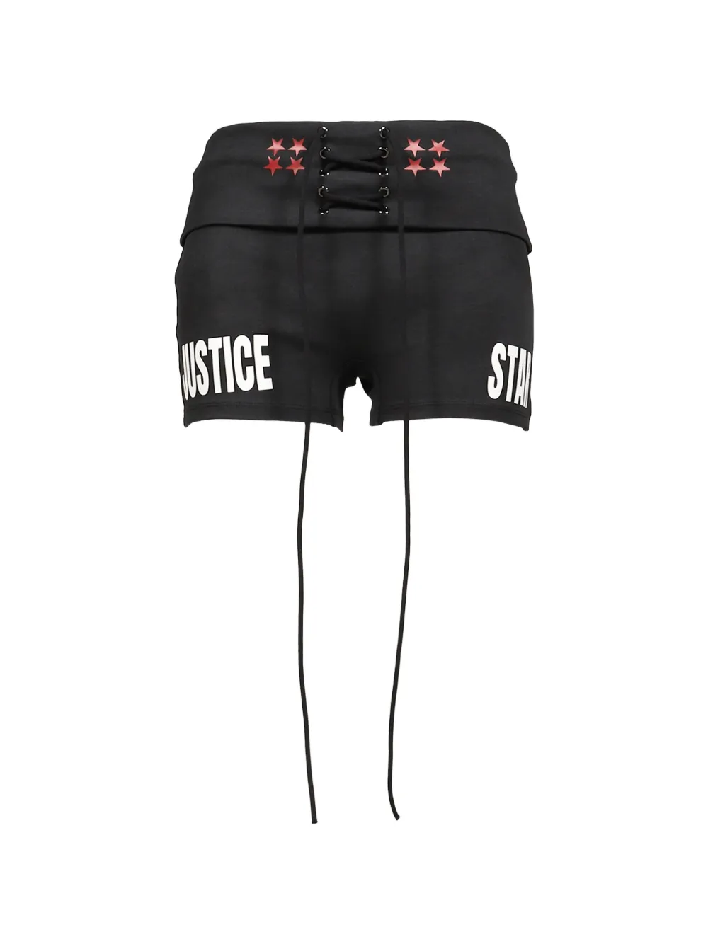 Anomalies Department lace-up logo-print shorts