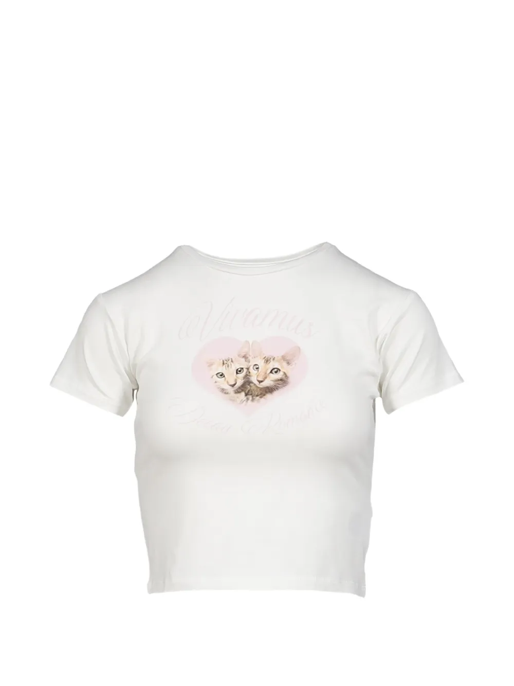 VIVAMUS graphic-print cropped T-shirt