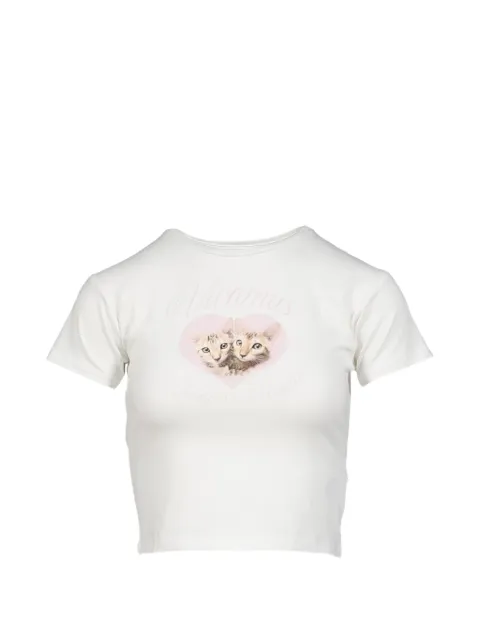 VIVAMUS graphic-print cropped T-shirt