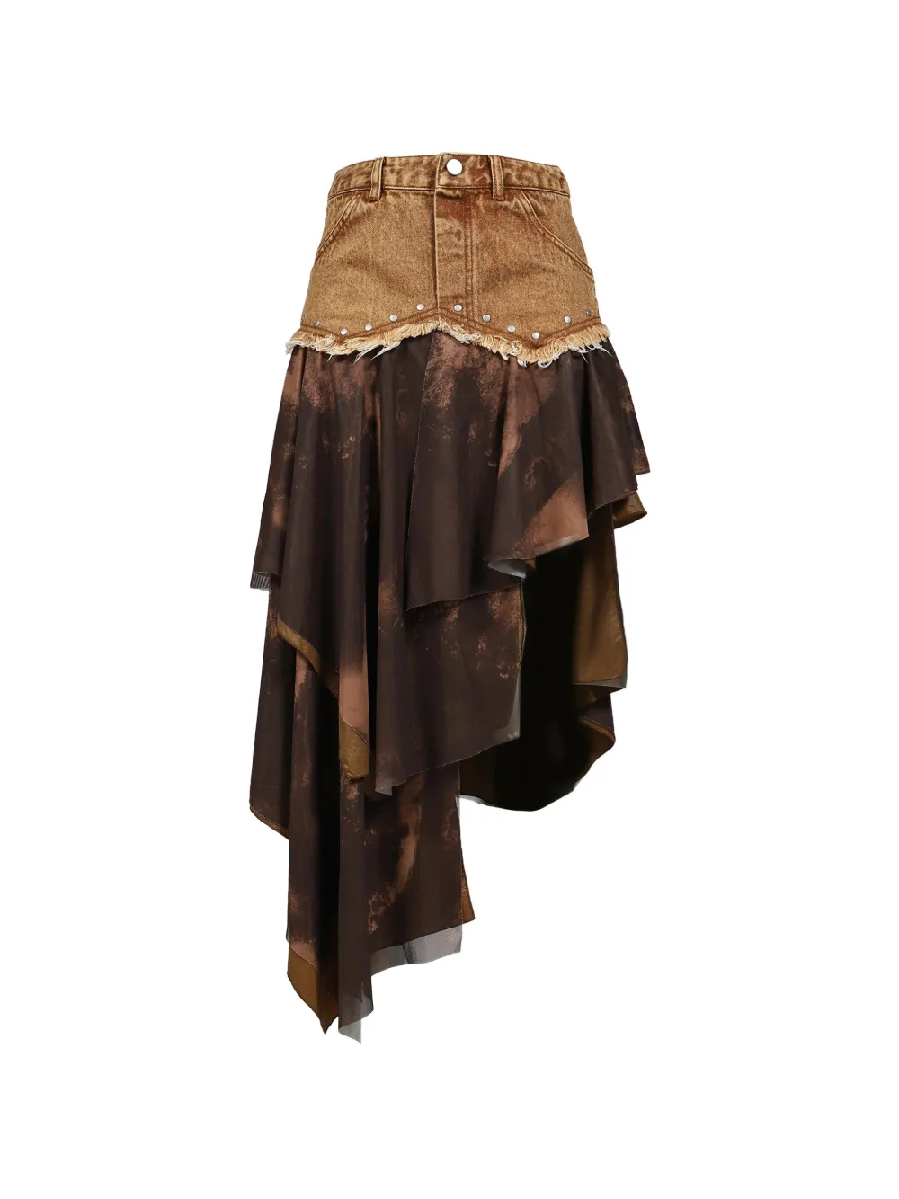 VIVAMUS long tiered denim skirt - Marrone