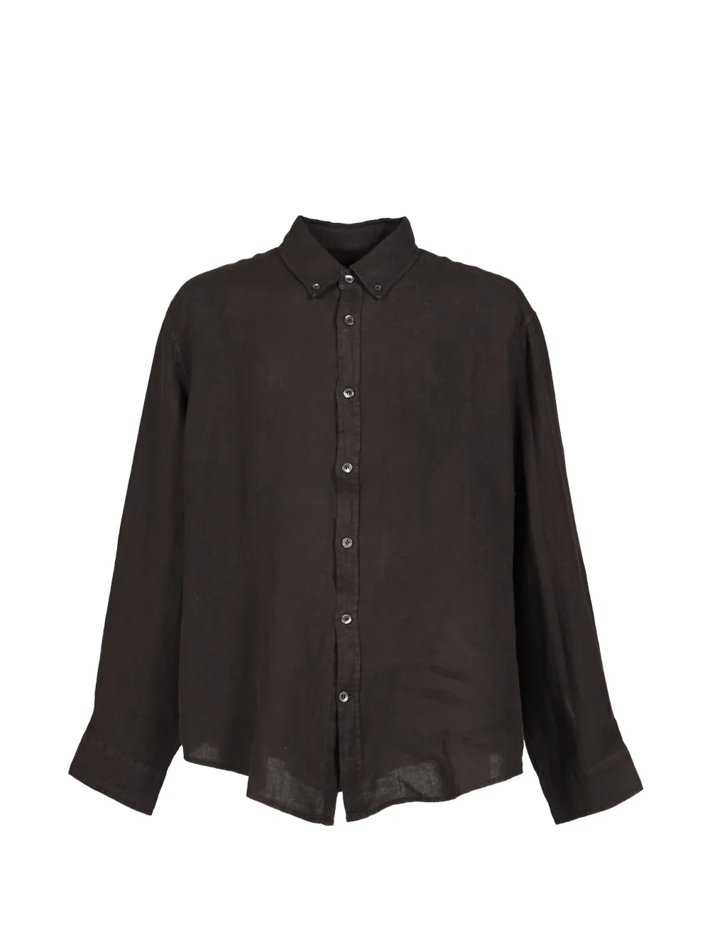 Coor Dyed Linen Shirt In Brown
