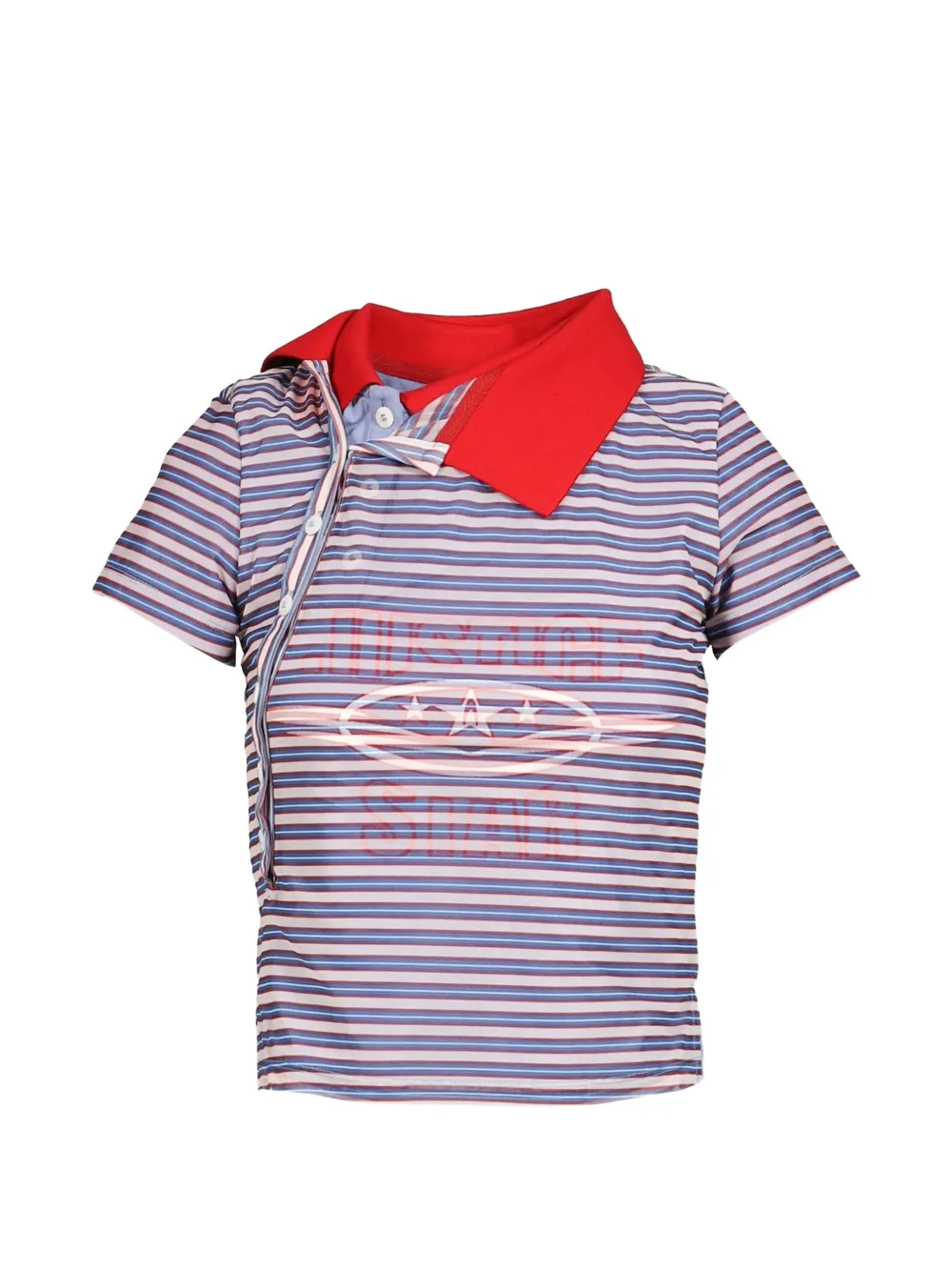 Anomalies Department striped asymmetric polo shirt - Blu