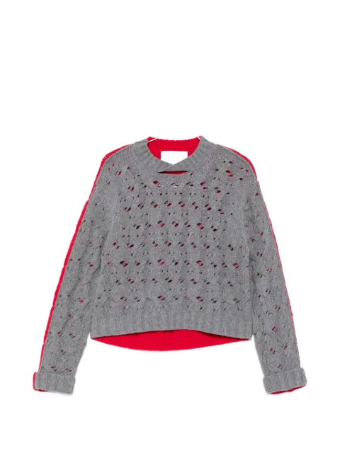 Circus Hotel cable-knit distressed sweater