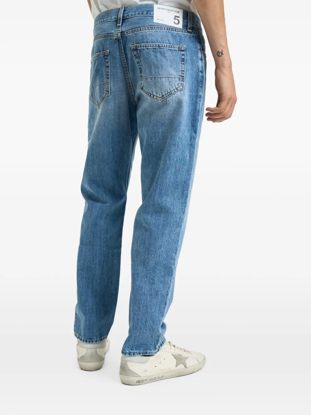 Department 5 Musso jeans met toelopende pijpen en vervaagd effect Blauw