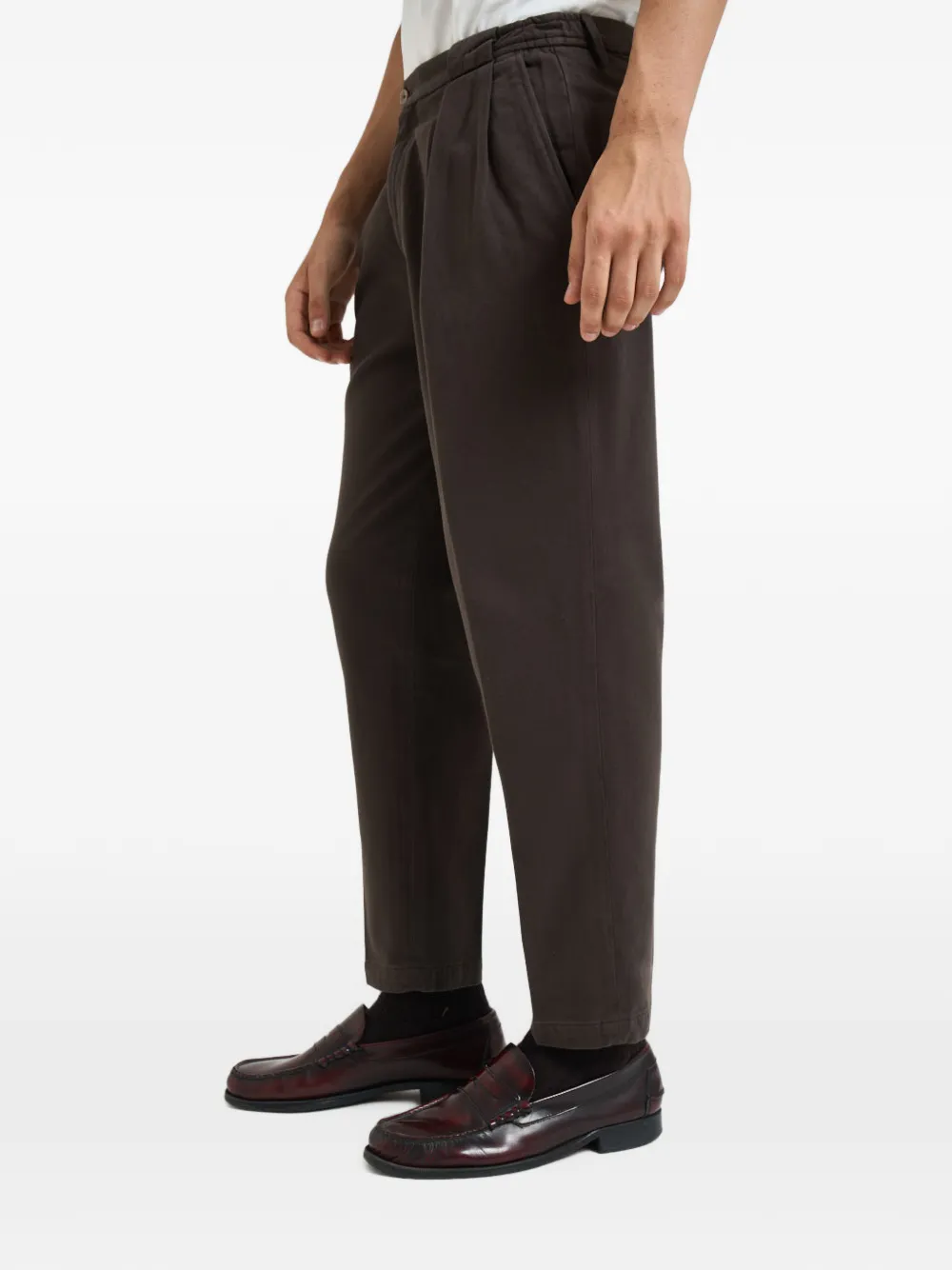 Briglia 1949 pleated tapered-leg trousers Bruin