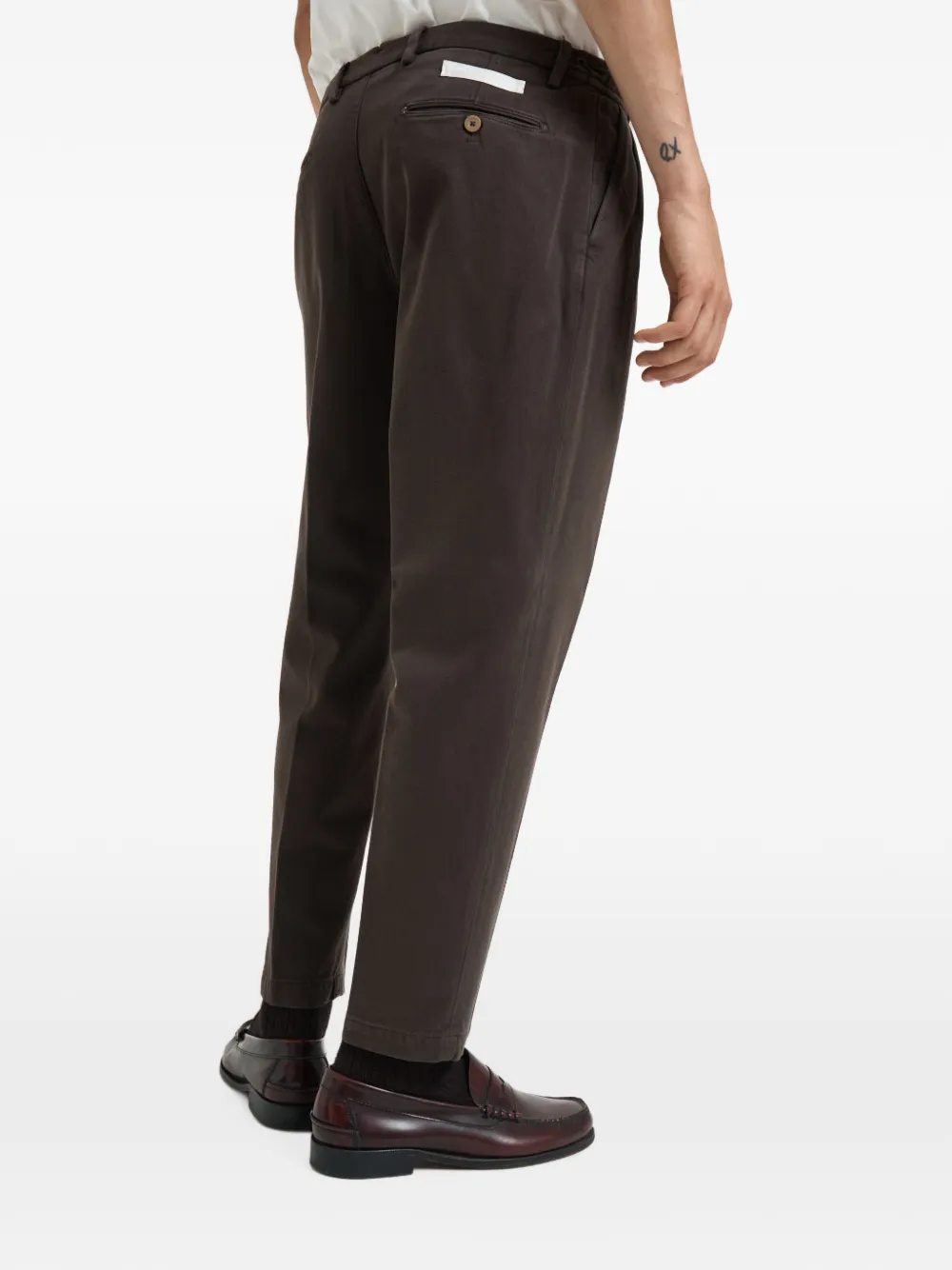 Briglia 1949 pleated tapered-leg trousers Bruin