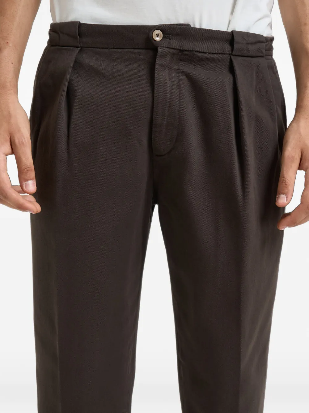 Briglia 1949 pleated tapered-leg trousers Bruin