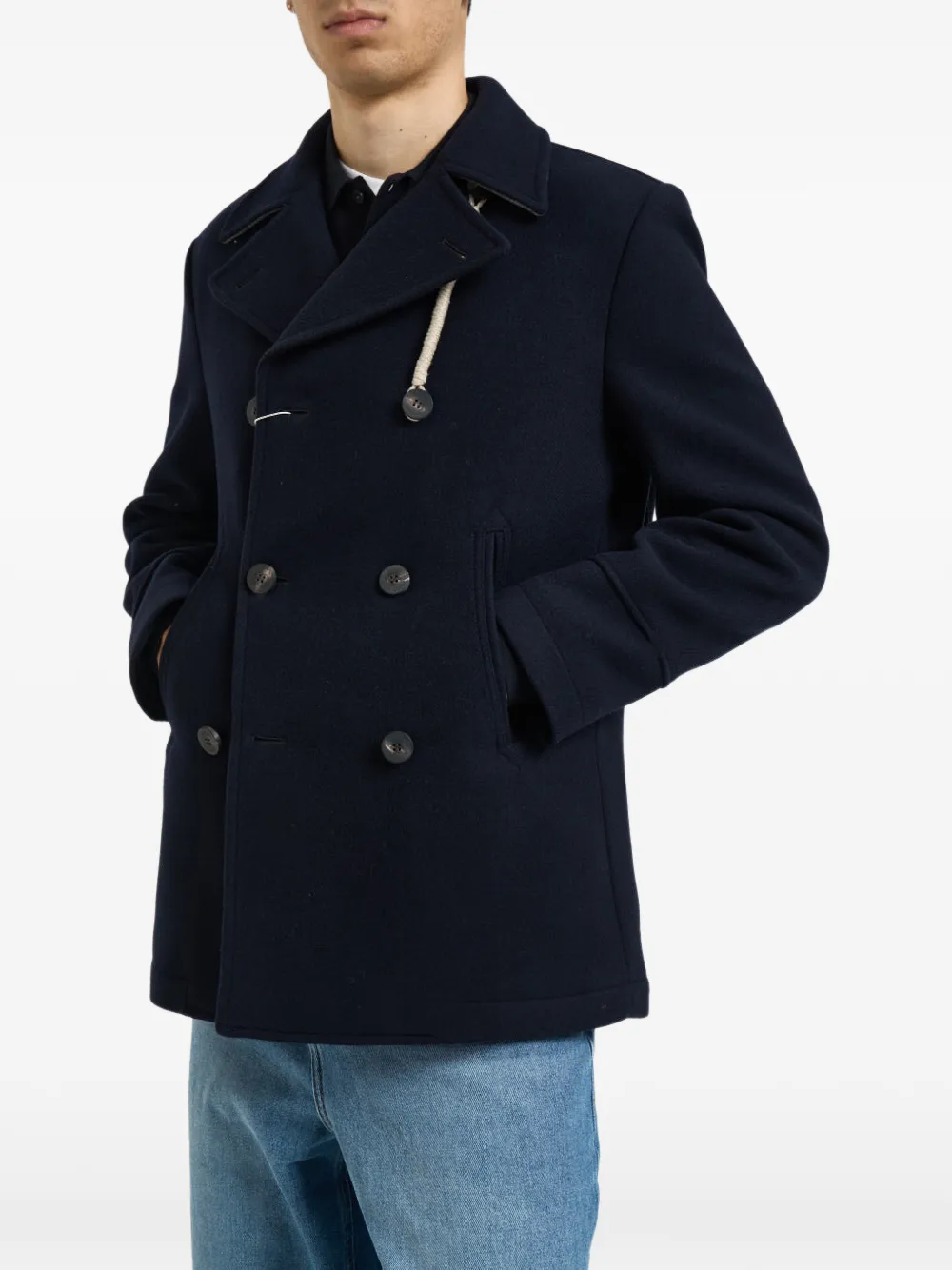 Camplin Sailorjas met dubbele rij knopen Blauw