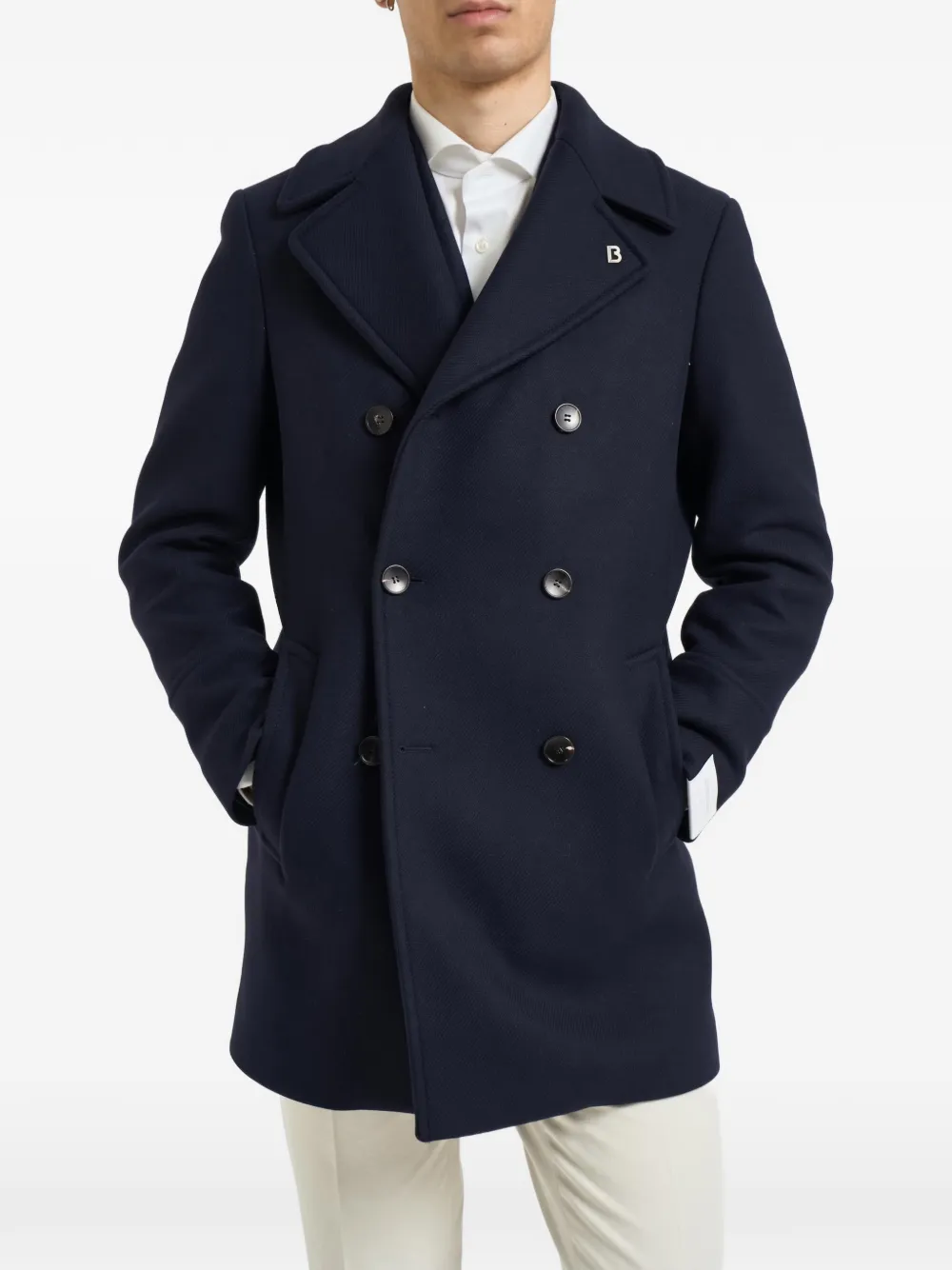 BRERAS MILANO double-breasted coat Blauw