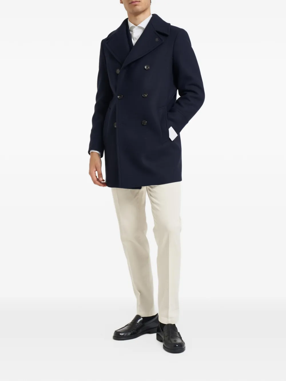 BRERAS MILANO double-breasted coat Blauw