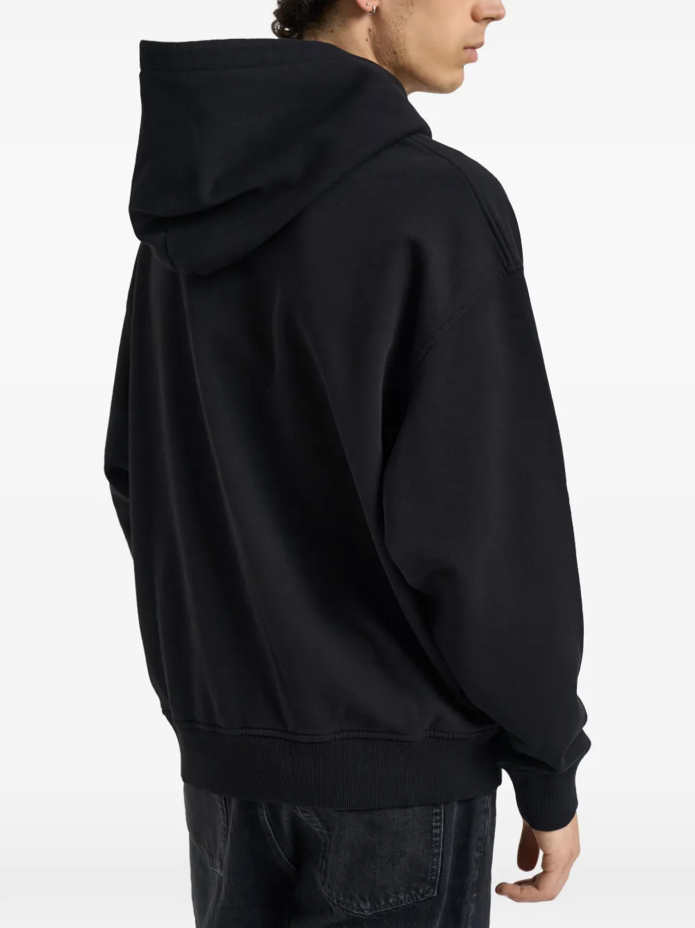 Palm Angels logo-print hoodie Zwart