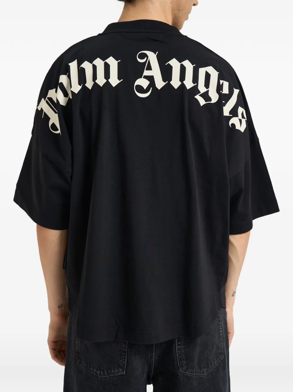 Palm Angels logo-print T-shirt Zwart