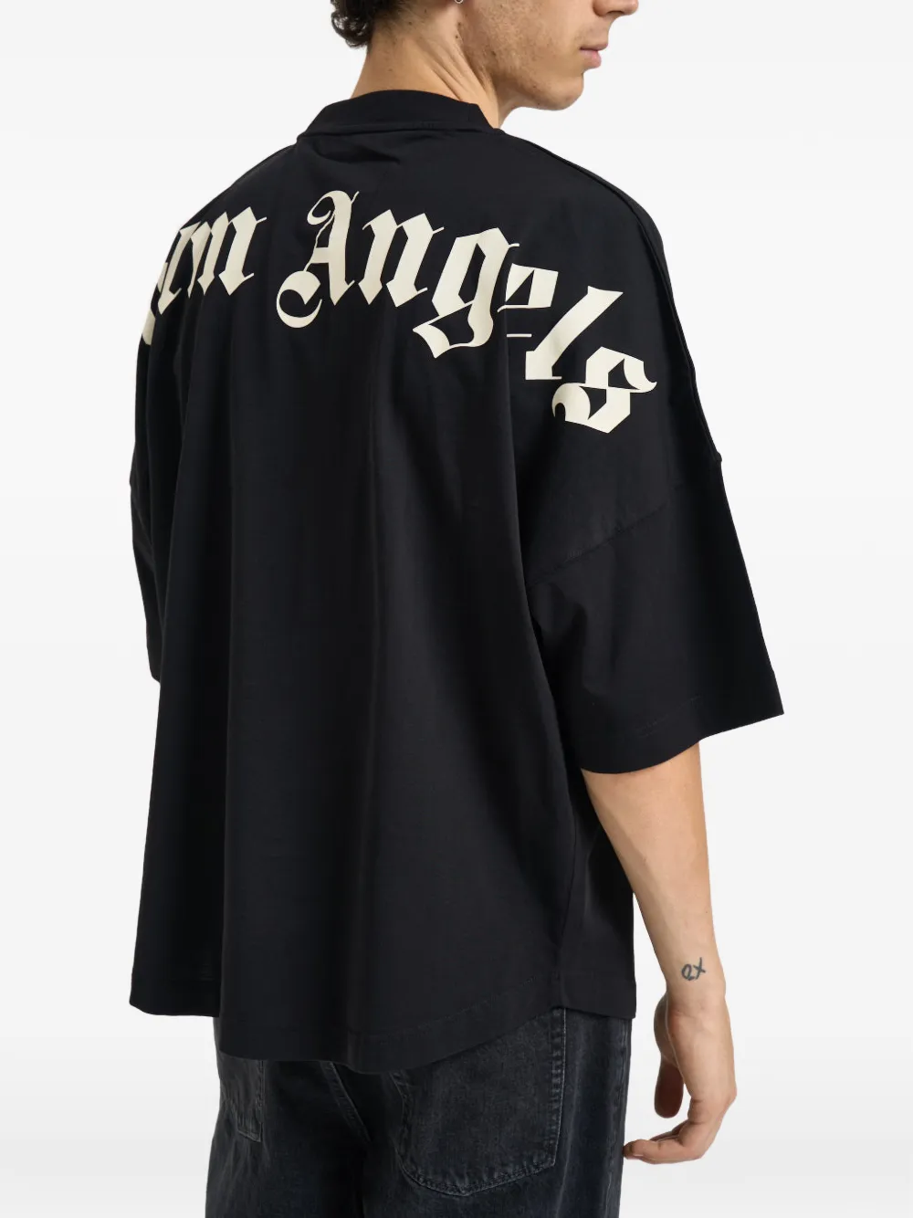 Palm Angels logo-print T-shirt Zwart